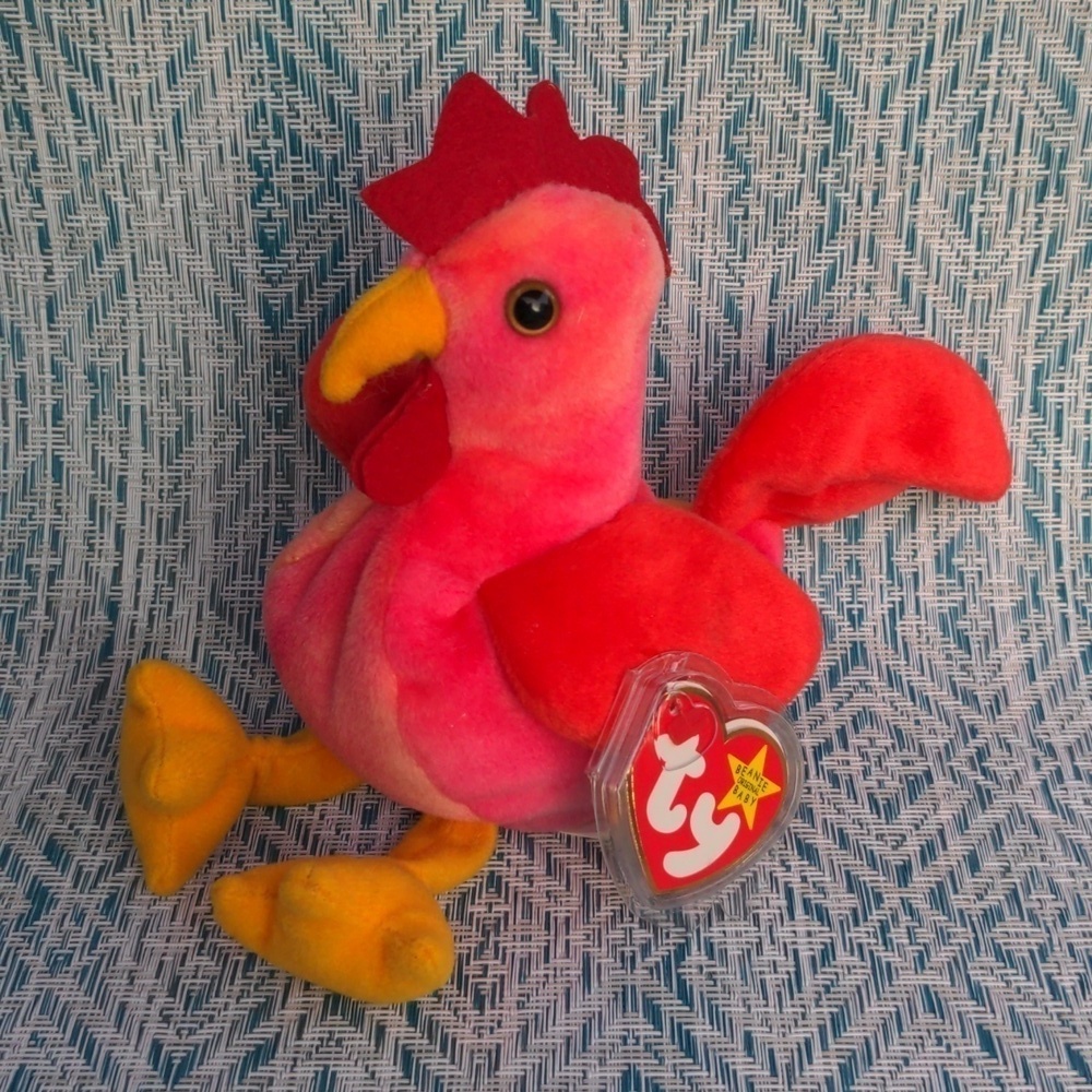 TY STRUT the ROOSTER Beanie Baby 1996 Vintage Toy Collectible ✨ BD 4-8-96